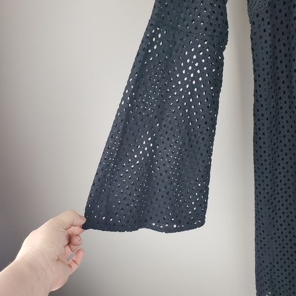 Loft Black Bell Sleeve Eyelet Dress - Picture 5 of 8